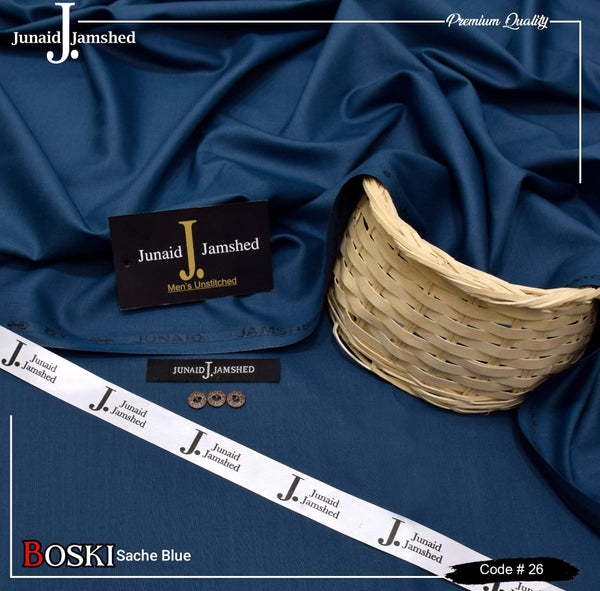 J. Junaid Jamshed wash and Wear Boski Sache BLUE